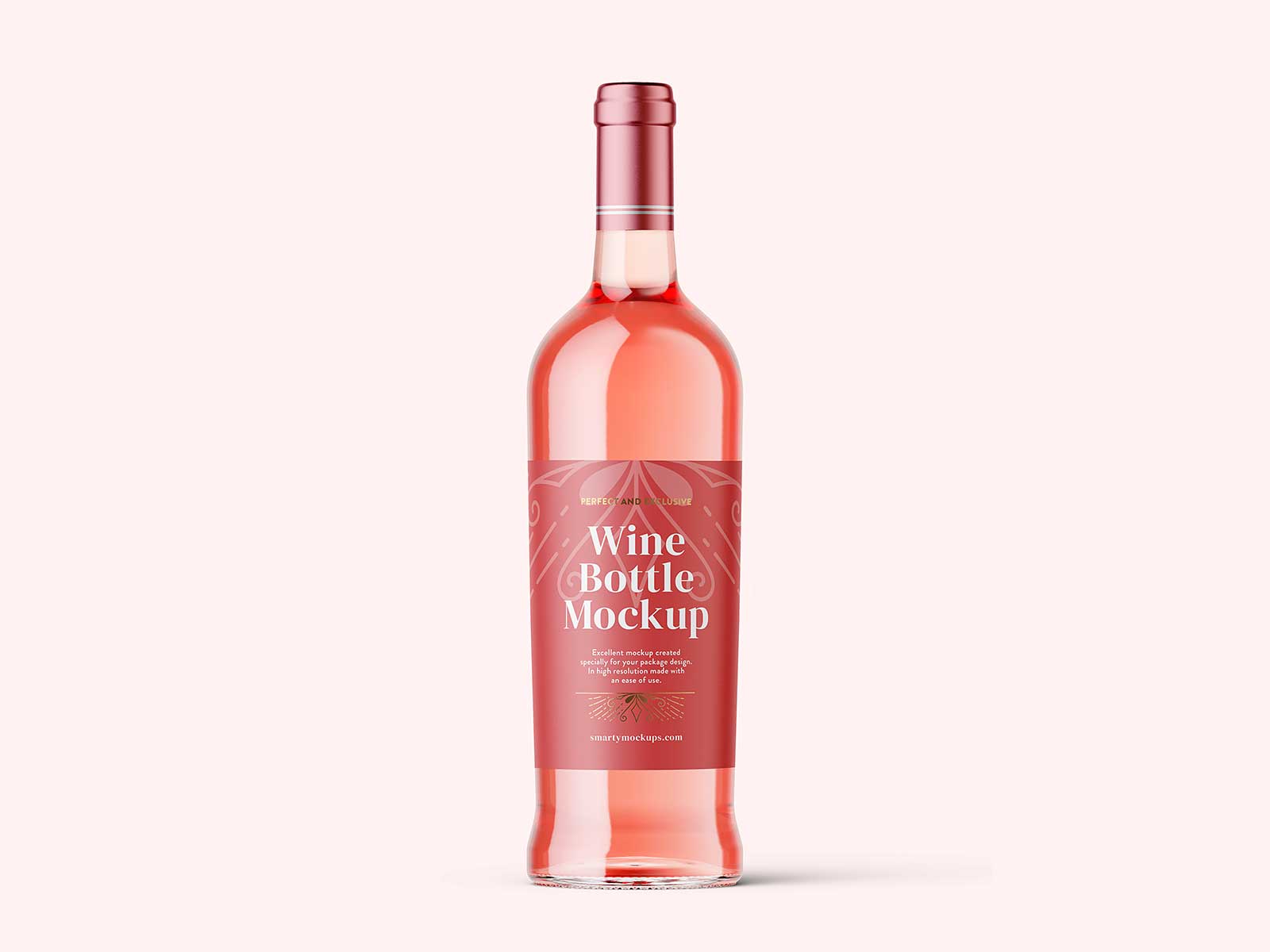 Rose Wine Bottle Mockup | The Free Mockup