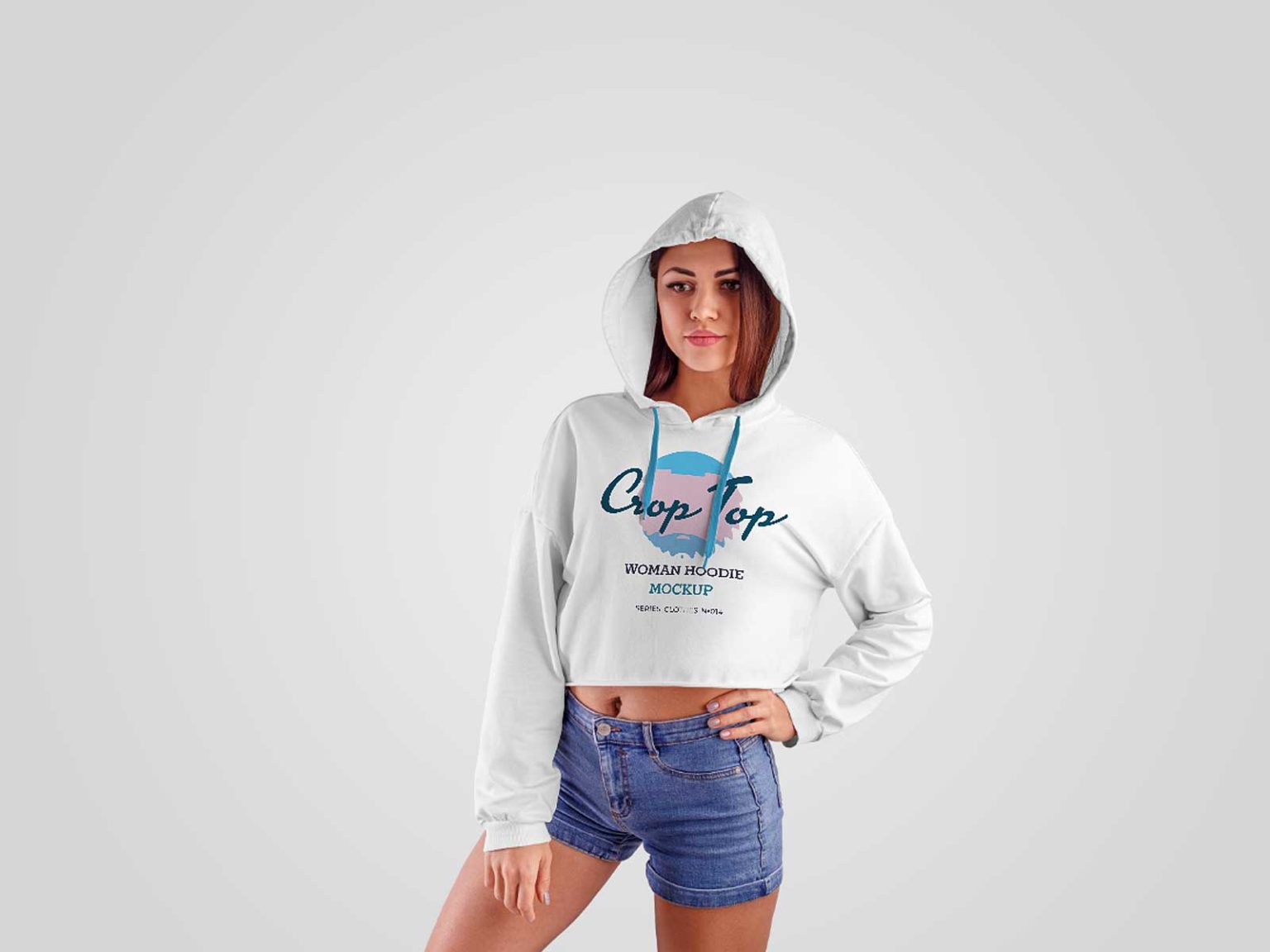 Woman Crop Top Sweatshirt Mockup: Elevate Your Apparel Designs