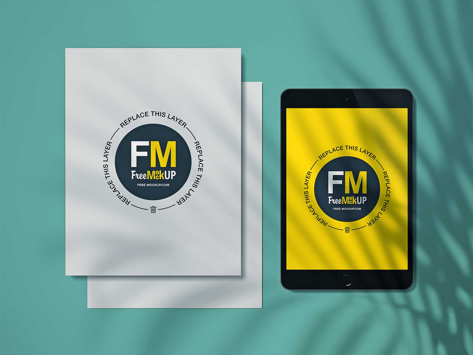 Brand Paper with iPad Free Mockup Scene Creator | The Free Mockup