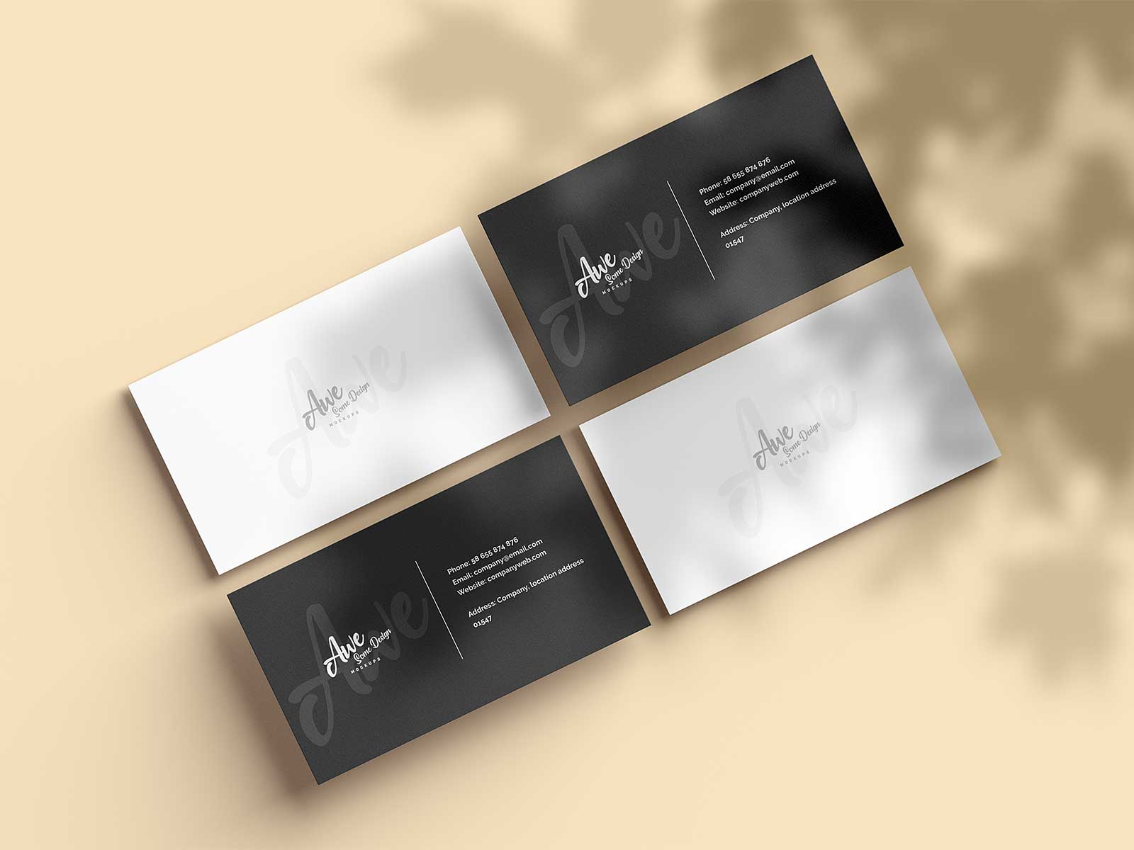 Business Cards Free Mockups Scene — Free Mockup World