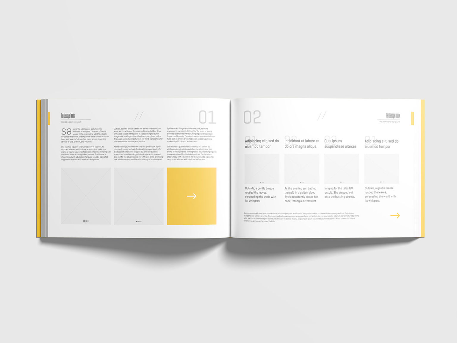 Free Landscape Softcover Book Mockup 