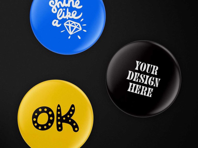 Free Pin Button Badge Mockup PSD Free Mockup