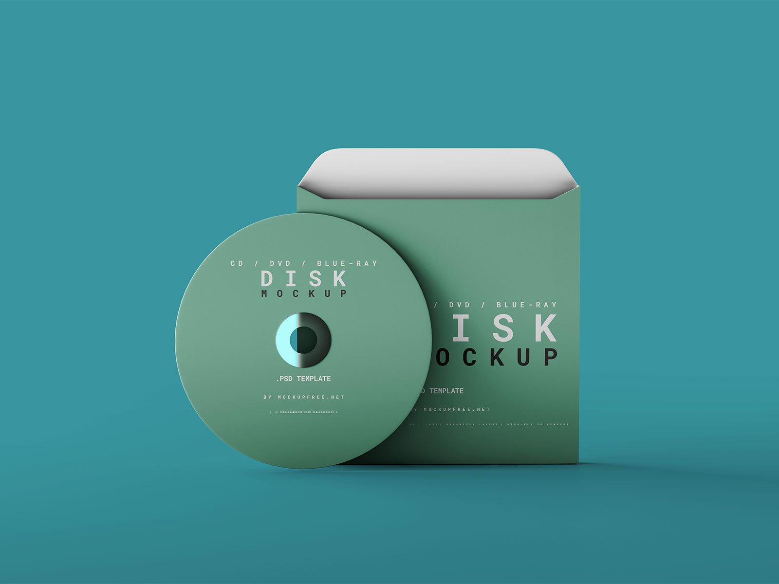 CD/DVD/Blue-Ray Disc Mockup with Box | The Free Mockup