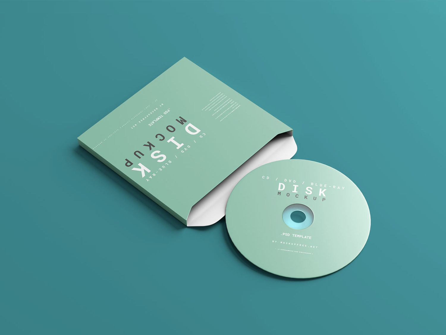 CD/DVD/Blue-Ray Disc Mockup with Box | The Free Mockup