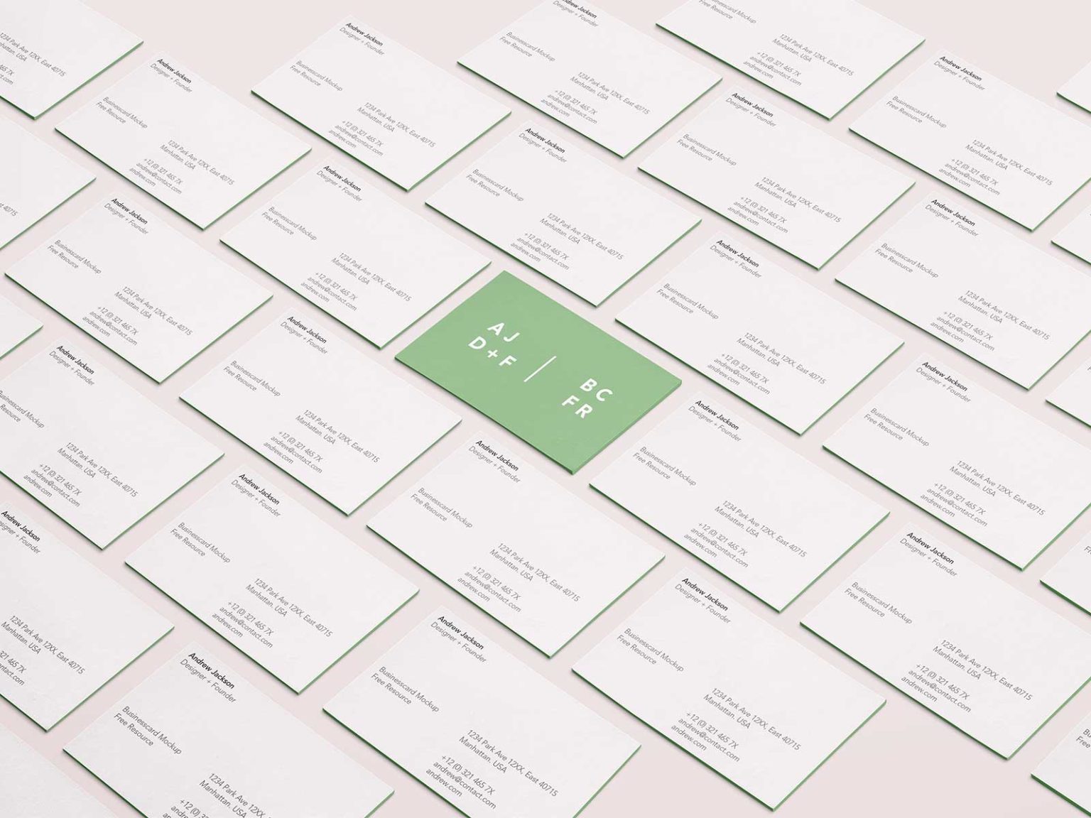 Free Business Card Mockup Grid (PSD) | The Free Mockup