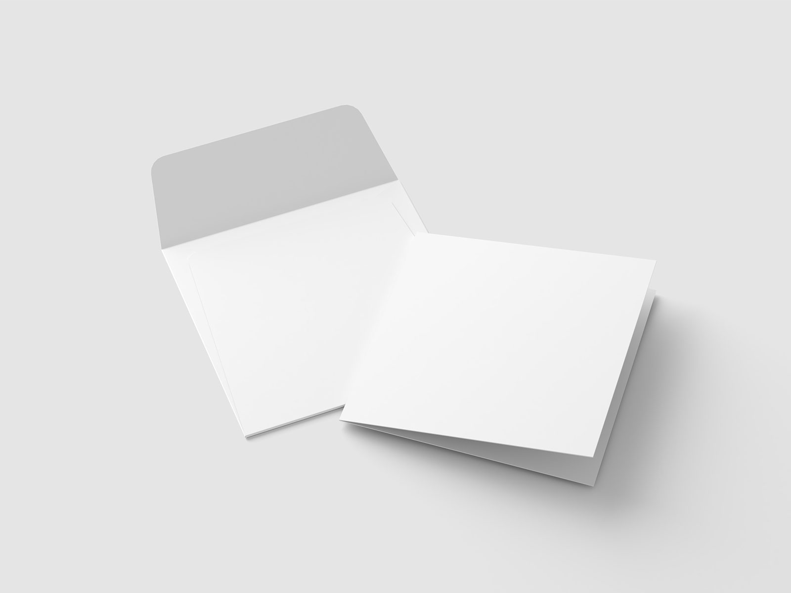 Square Bifold Invitation Card Mockup with Square Envelope PSD | The