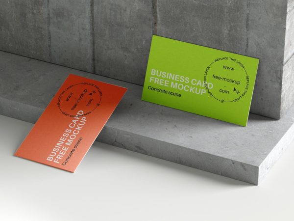 Business card free mockup | Concrete scene