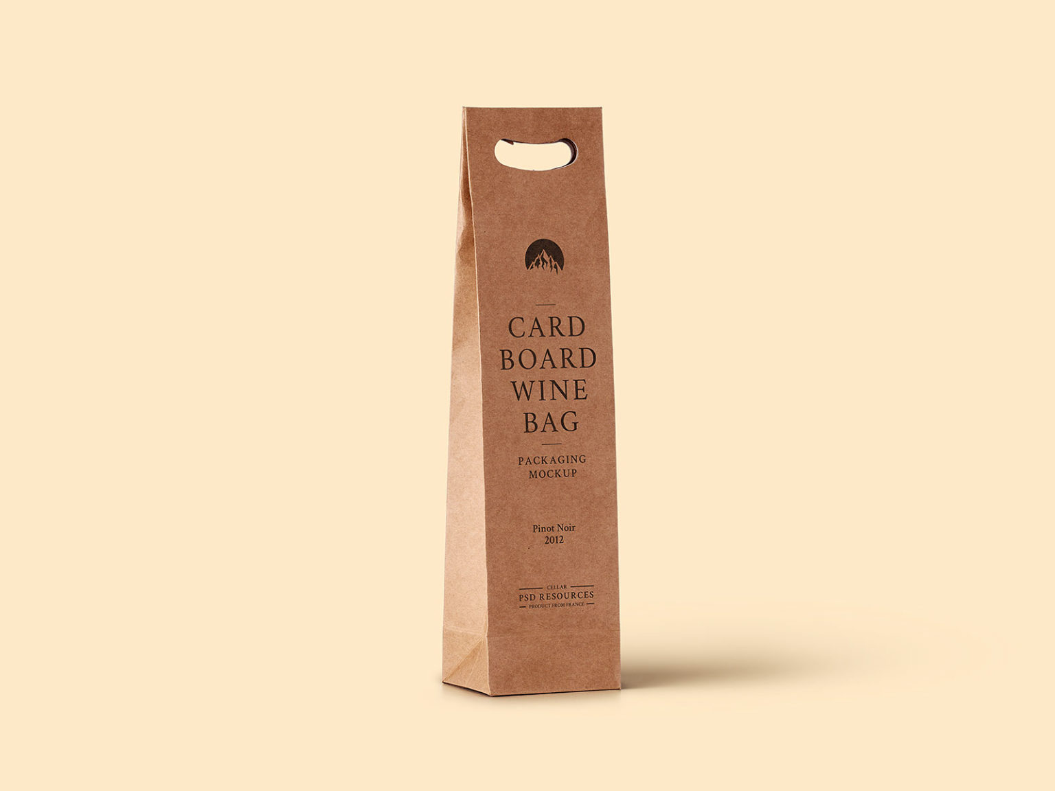 Free Kraft Paper Bottle Bag Mockup Scene | The Free Mockup