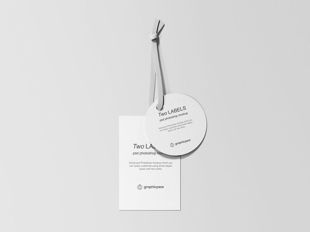 Two Label Tags Mockup (Free PSD)