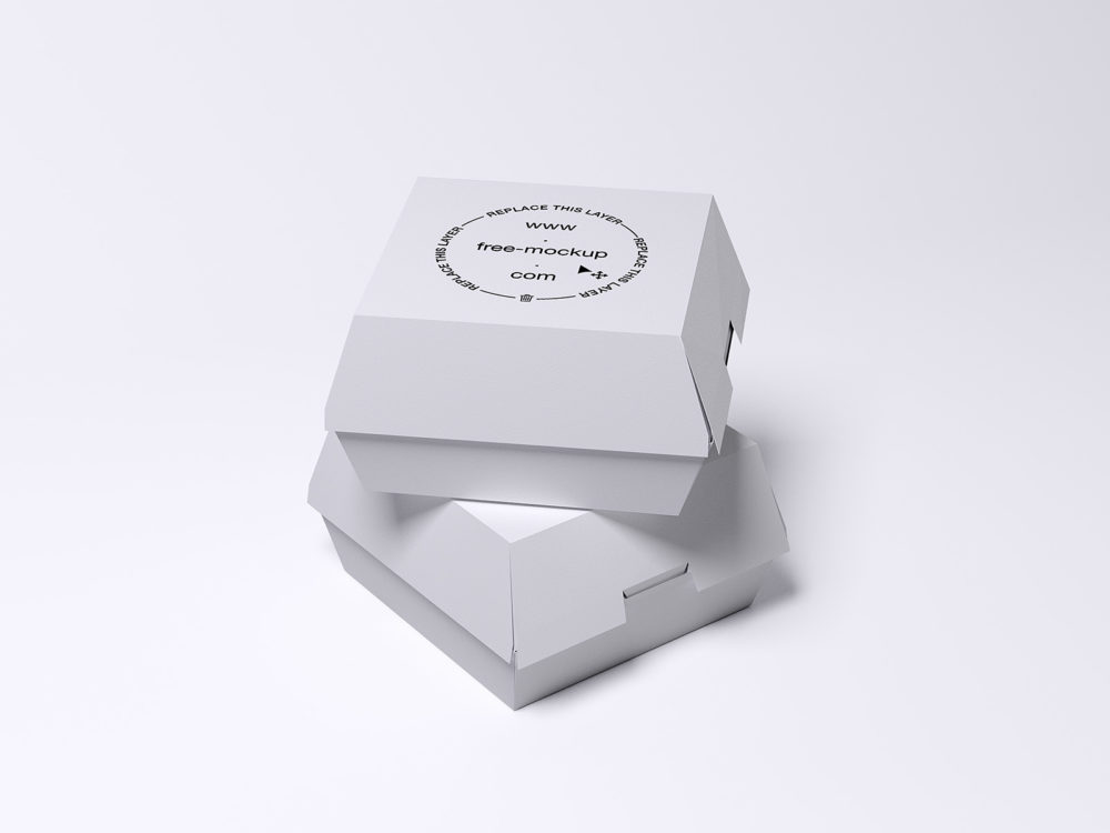 Burger box mockup packaging