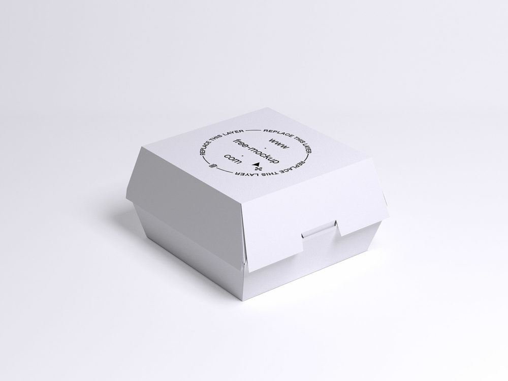 Burger box mockup packaging