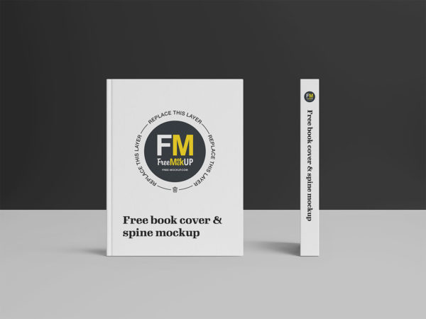 Free book cover and spine mockup