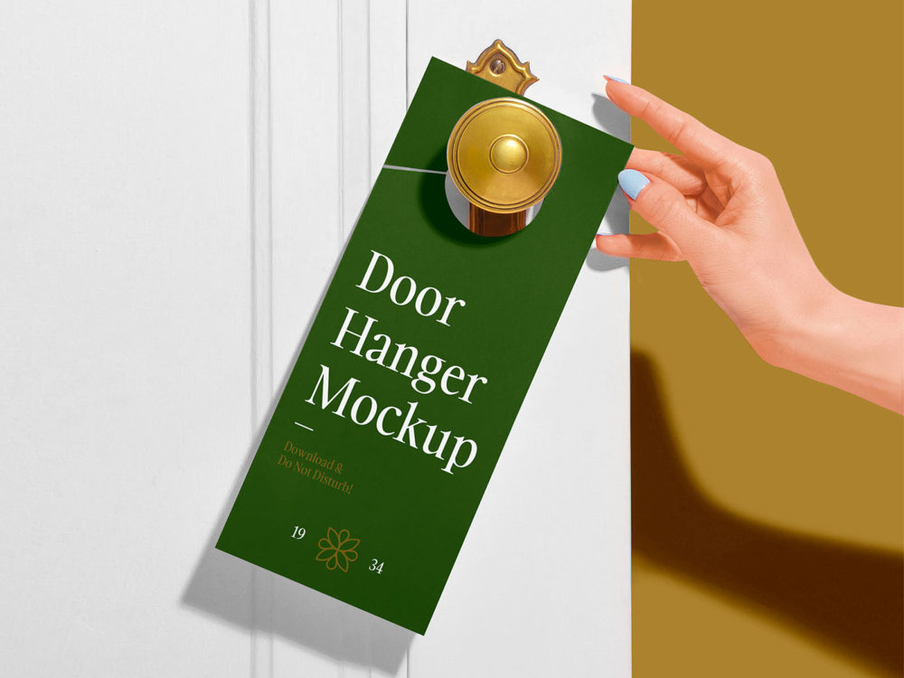 Free door hanger mockup