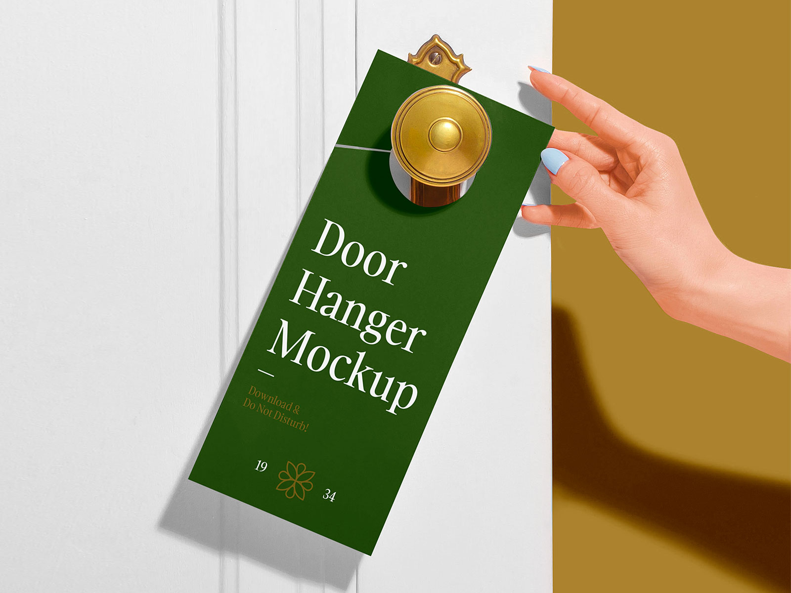 Free Door Hanger Mockup | The Free Mockup