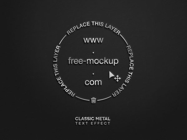 Metal logo mockup free text effect