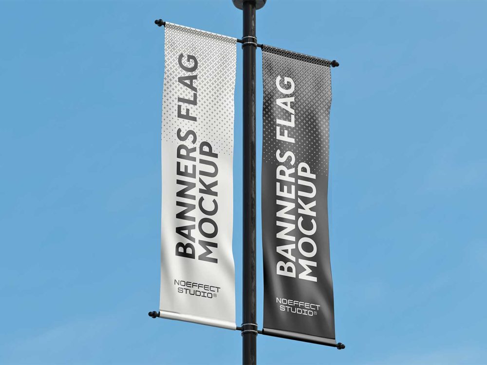 Banner flag mockup (free PSD)