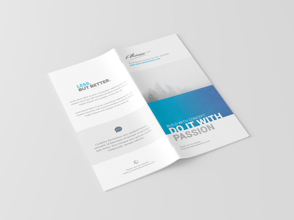 DL brochure free mockup (3 PSD scenes)