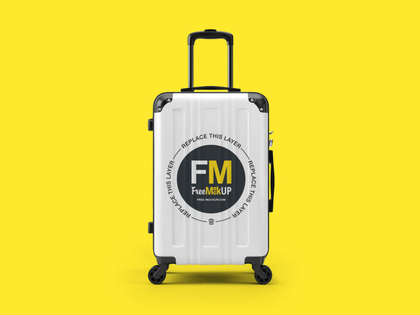 Free branding luggage / suitcase mockup
