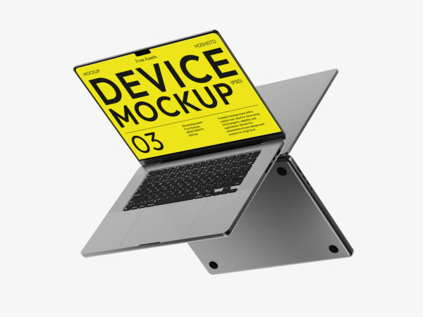 Free MacBook laptop mockup (6 scenes)