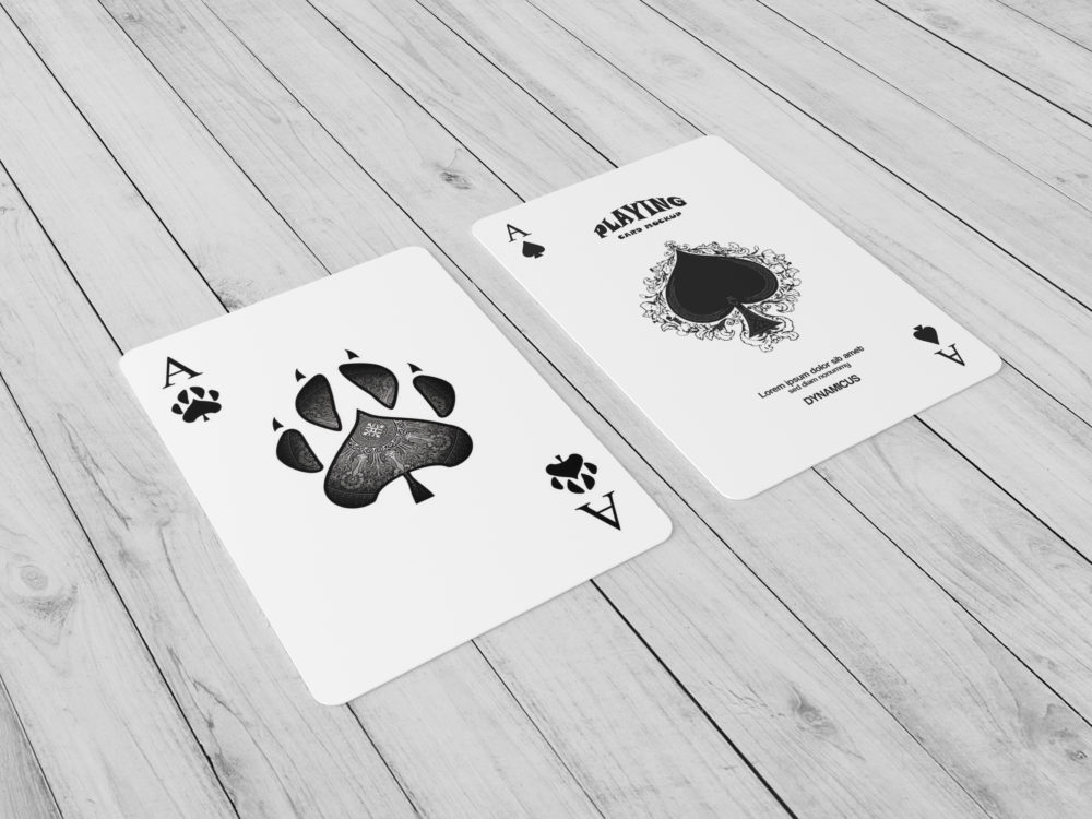 Free playing cards mockup