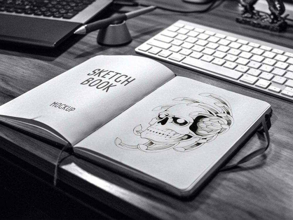 Free sketchbook mockup