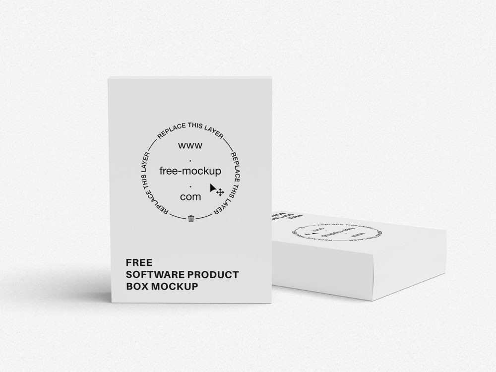 Free software product box mockup