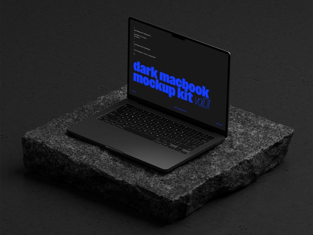 MacBook Pro free mockup – light & dark scenes