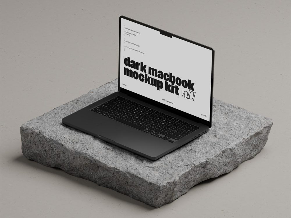 MacBook Pro free mockup – light & dark scenes