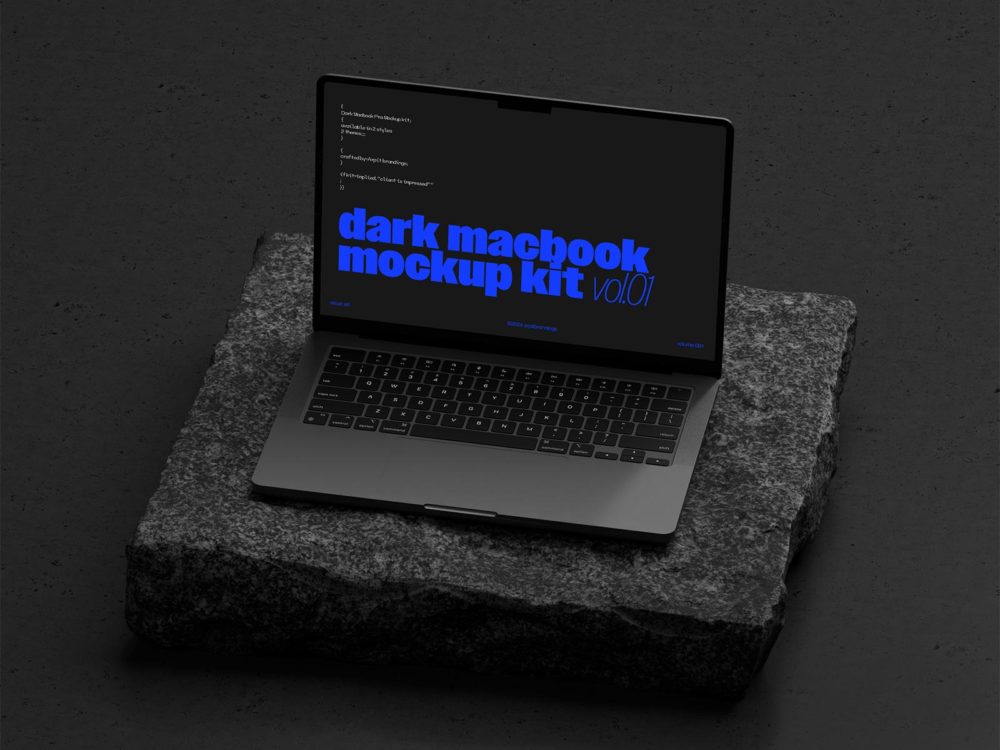 MacBook Pro free mockup – light & dark scenes