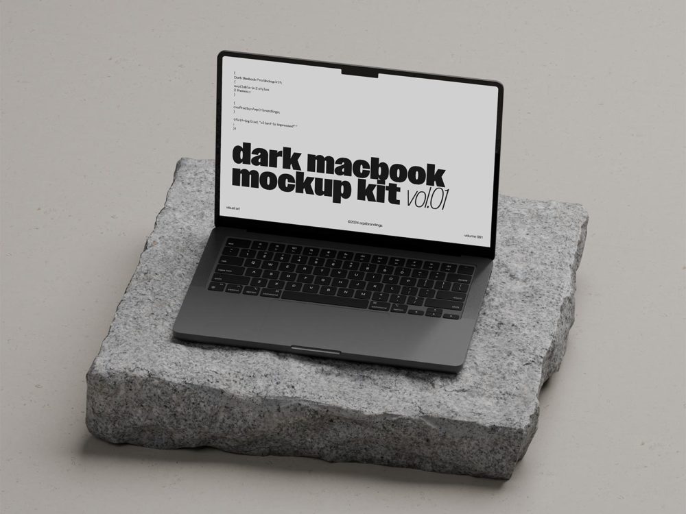 MacBook Pro free mockup – light & dark scenes