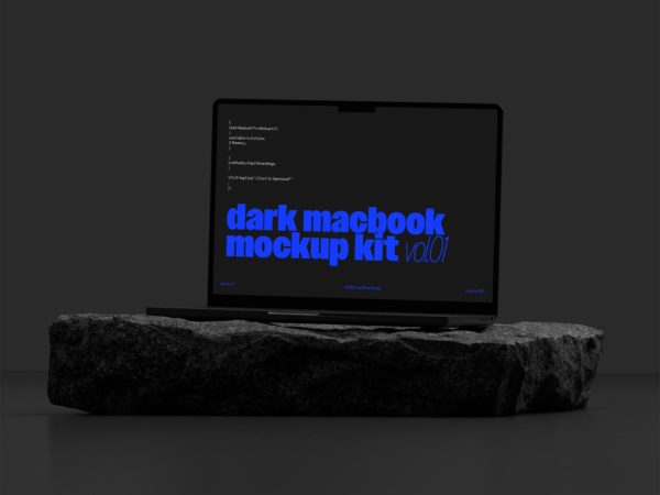 MacBook Pro free mockup – light & dark scenes