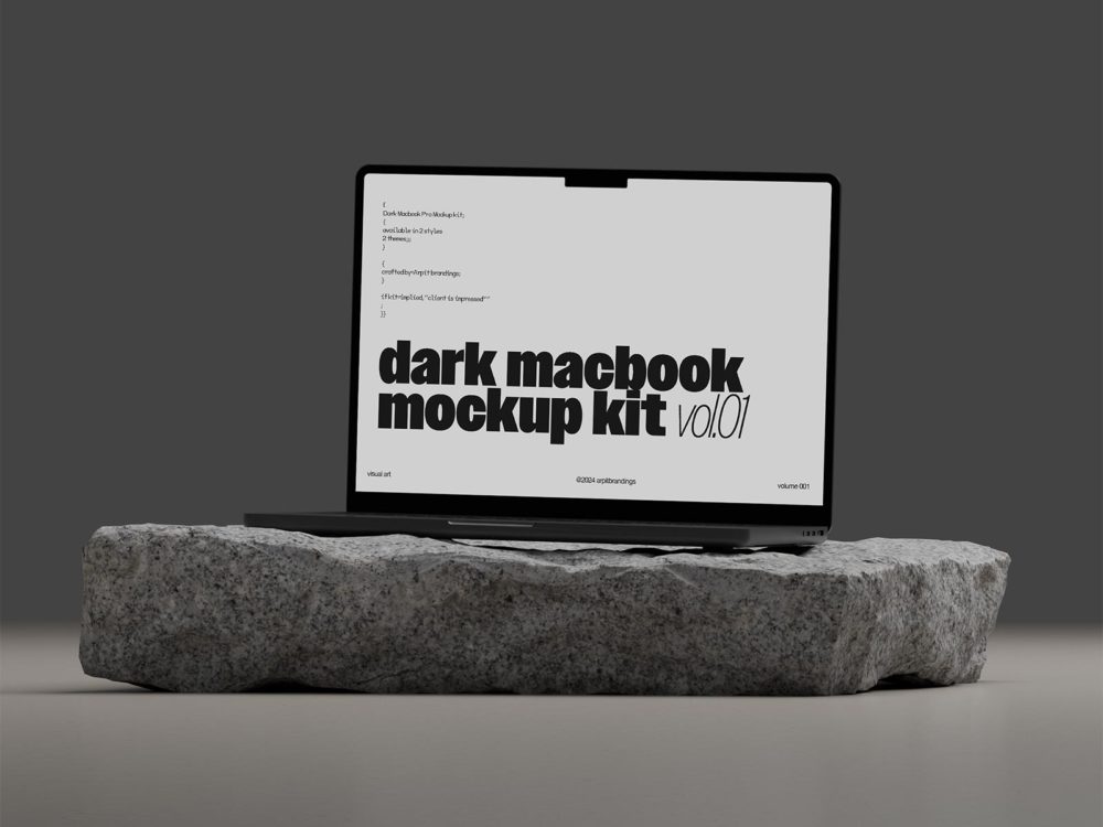 MacBook Pro free mockup – light & dark scenes