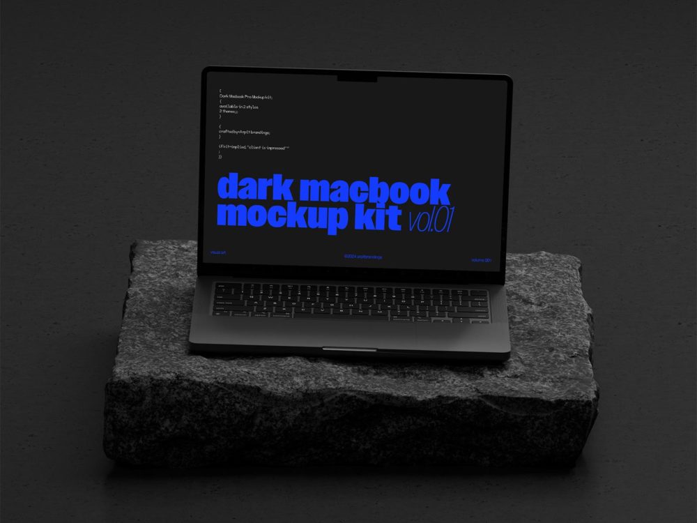 MacBook Pro free mockup – light & dark scenes