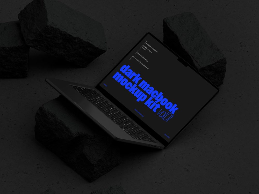 MacBook Pro free mockup – light & dark scenes