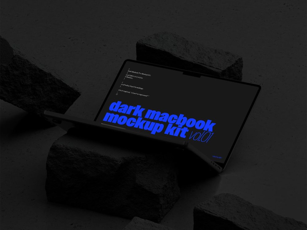 MacBook Pro free mockup – light & dark scenes