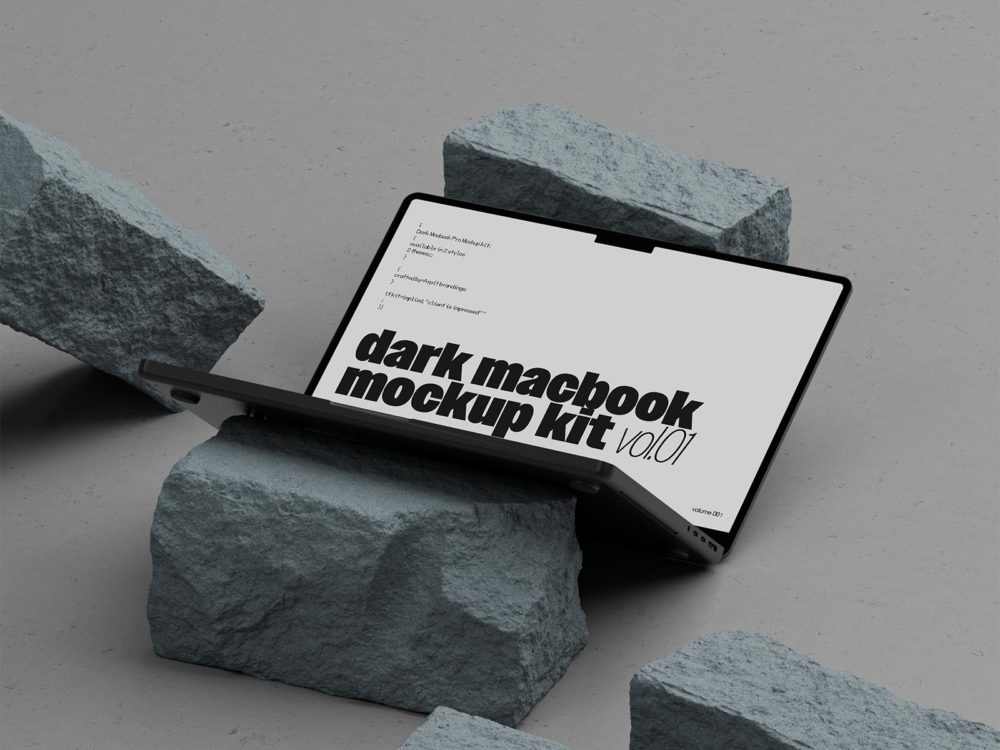 MacBook Pro free mockup – light & dark scenes