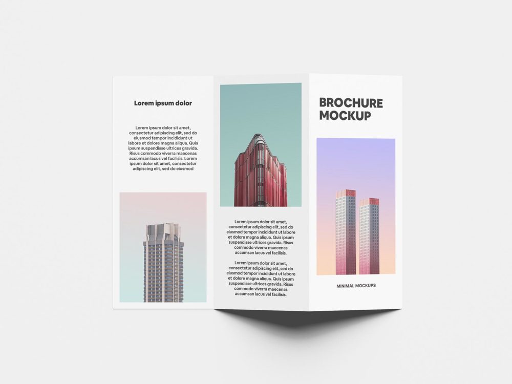 Trifold brochure mockup (free download)