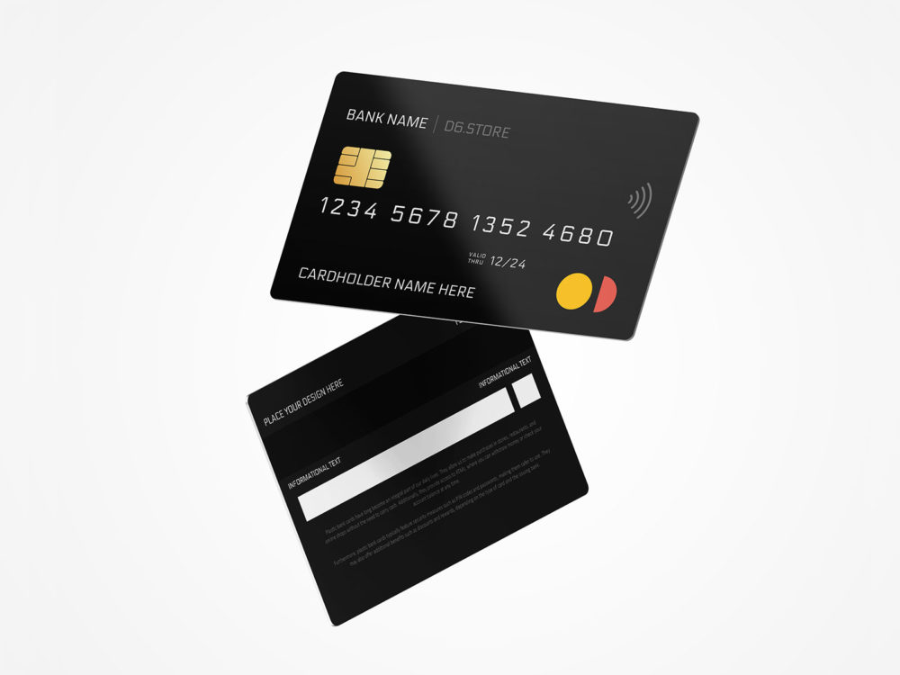 Free plastic credit card mockup