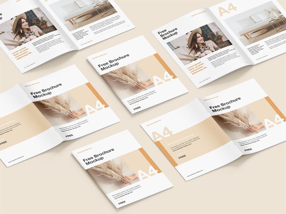 A4 Brochure Mockup Free Set