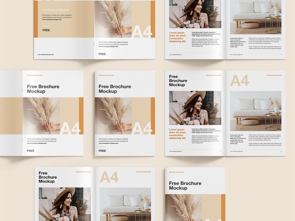 A4 Brochure Mockup Free Set