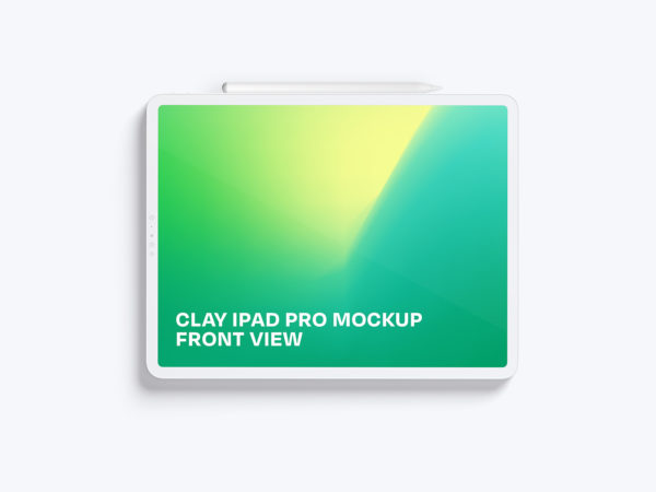 Clay iPad Pro Mockup – Landscape Front View