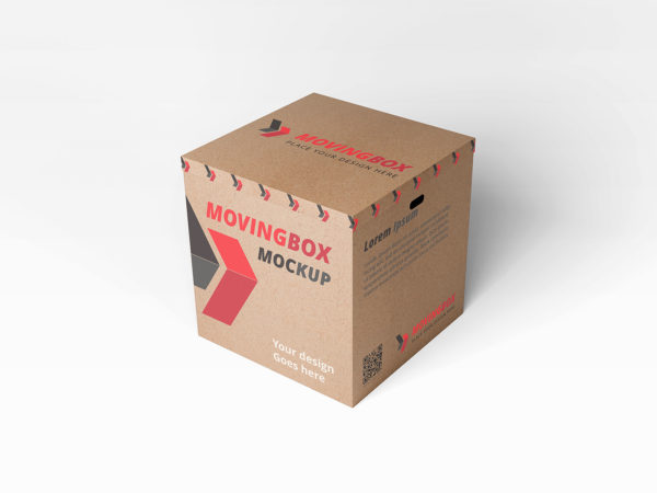 Free Moving Box Mockup