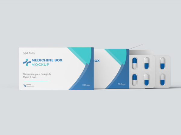 Medicine Pill Box Mockup