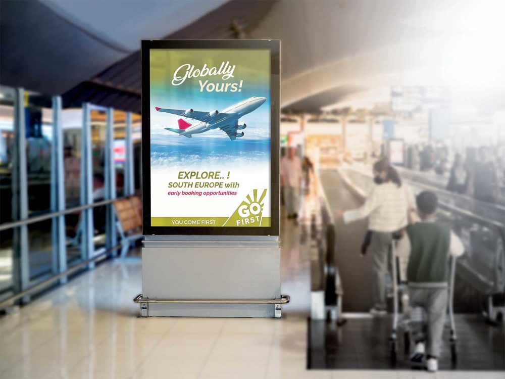 Airport poster screen mockup