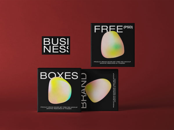 Box mockup product packaging set