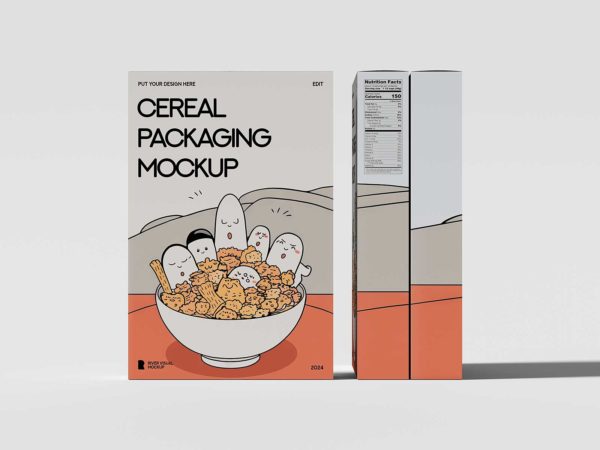 Cereal Box Packaging Mockup