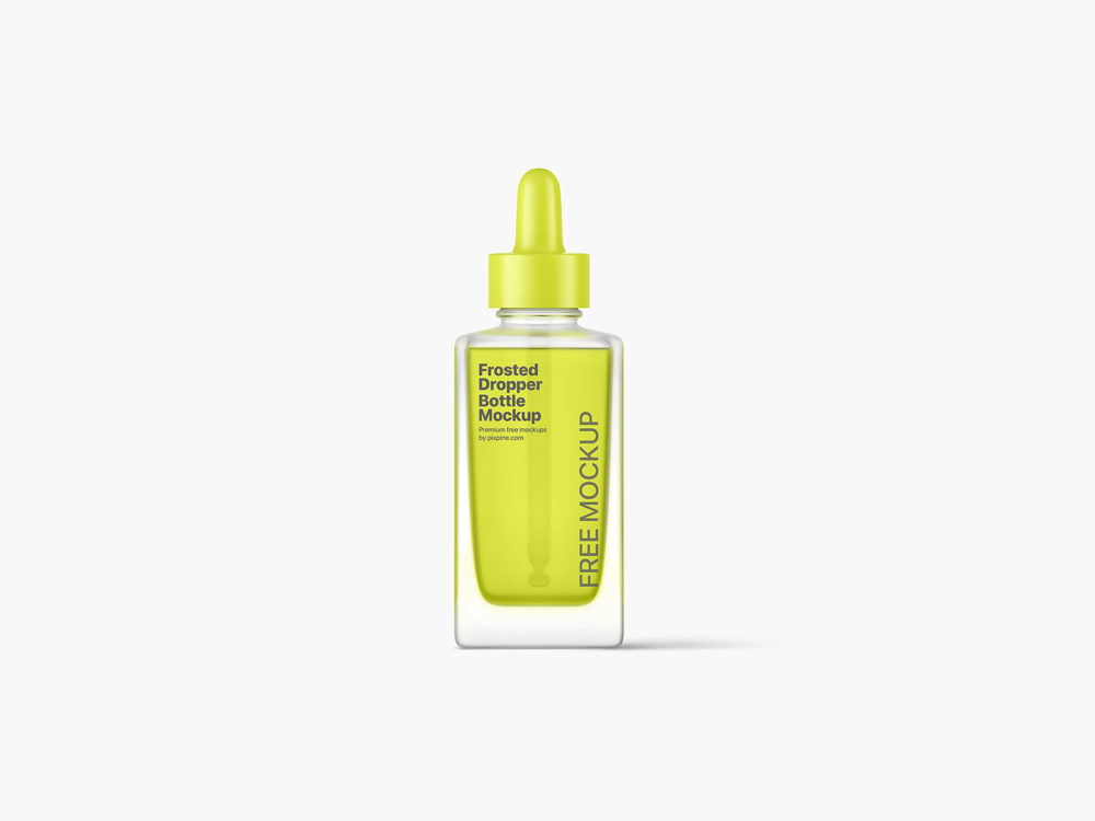 Frosted square dropper bottle mockup