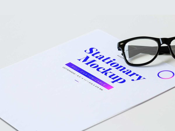 Letterhead stationery close-up mockup