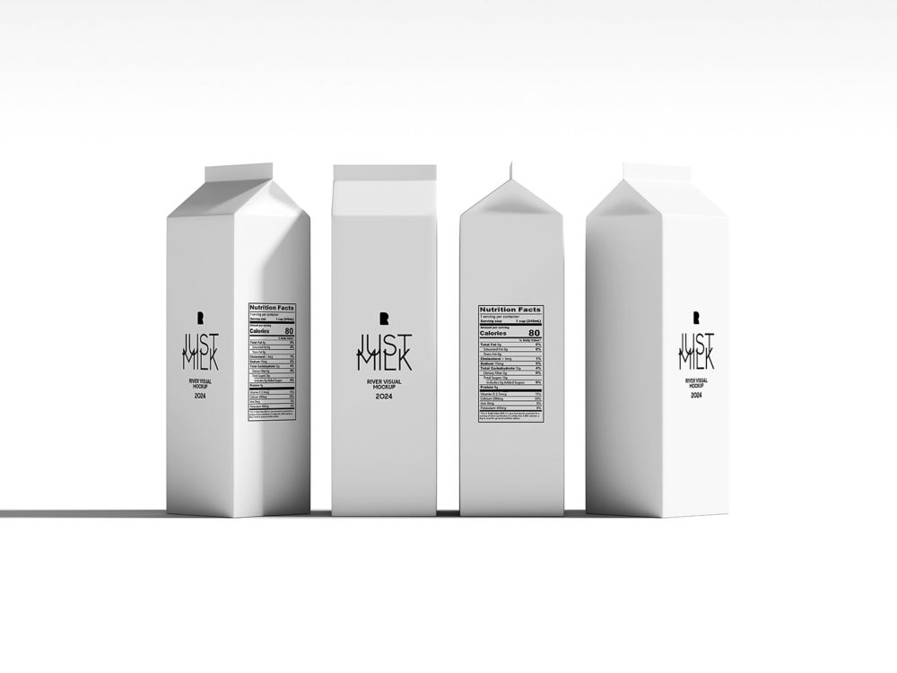 Milk carton packaging mockup