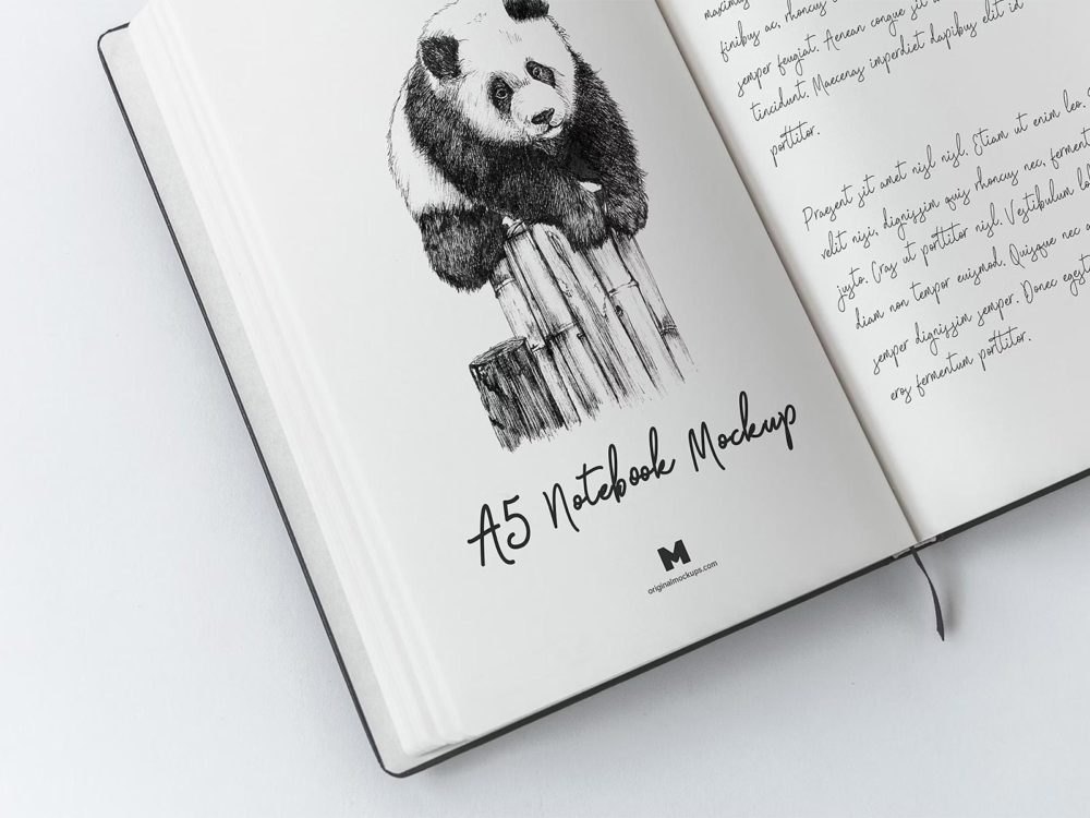 Sketchbook logo mockup (PSD)